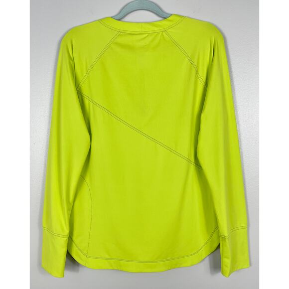 Title Nine Sunbuster Long Sleeve Pullover Neon Green Large Rash Guard Sun Shirt - Picture 7 of 11